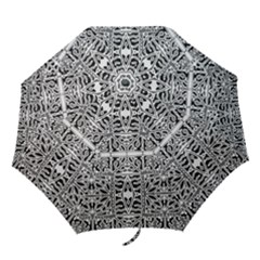 Dark Oriental Ornate Pattern Folding Umbrellas by dflcprints