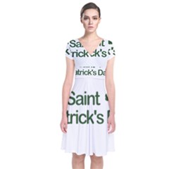  St  Patricks Day  Short Sleeve Front Wrap Dress by Valentinaart