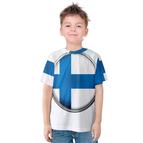 Finland Country Flag Countries Kids  Cotton Tee by Nexatart