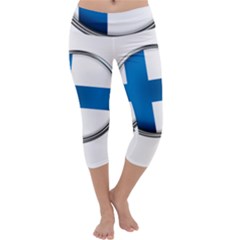 Finland Country Flag Countries Capri Yoga Leggings by Nexatart