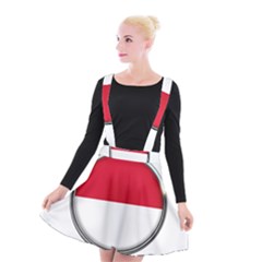 Monaco Or Indonesia Country Nation Nationality Suspender Skater Skirt by Nexatart