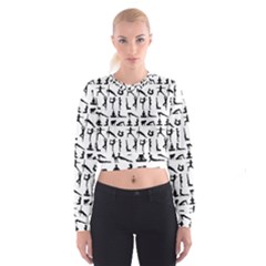 Yoga Pattern Cropped Sweatshirt by Valentinaart