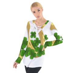  St  Patricks Day  Tie Up Tee by Valentinaart