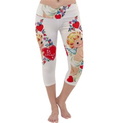 Cupid - Vintage Capri Yoga Leggings by Valentinaart