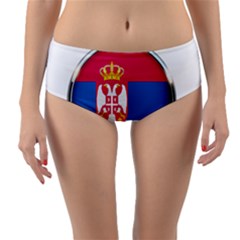 Serbia Flag Icon Europe National Reversible Mid-waist Bikini Bottoms by Nexatart