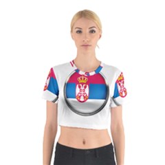 Serbia Flag Icon Europe National Cotton Crop Top by Nexatart