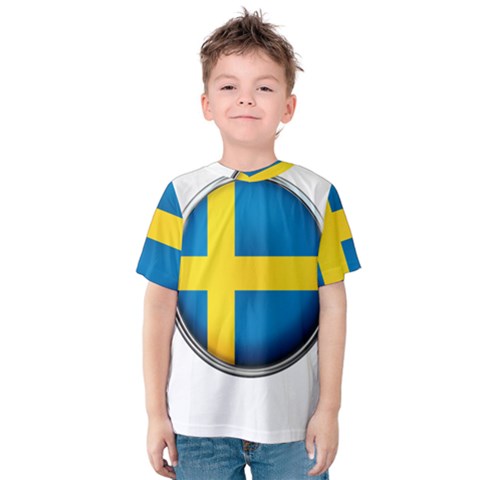 Sweden Flag Country Countries Kids  Cotton Tee by Nexatart