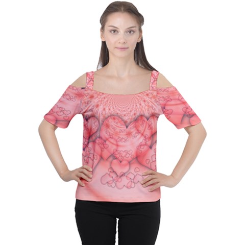 Heart Love Friendly Pattern Cutout Shoulder Tee by Nexatart