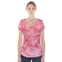 Heart Love Friendly Pattern Short Sleeve Front Detail Top by Nexatart