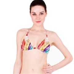 Feathers Bird Animal Art Abstract Bikini Top by Nexatart