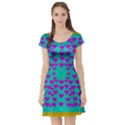 Raining Love And Hearts In The  Wonderful Sky Short Sleeve Skater Dress View1