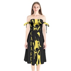 Cabaret Shoulder Tie Bardot Midi Dress by Valentinaart