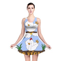 Go Vegan - Cute Chick  Reversible Skater Dress by Valentinaart