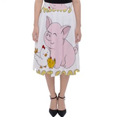 Friends Not Food - Cute Pig And Chicken Folding Skater Skirt by Valentinaart