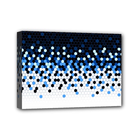 Flat Tech Camouflage Reverse Blue Mini Canvas 7  X 5  by jumpercat