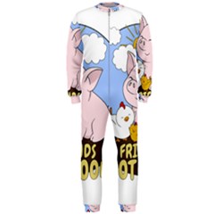 Friends Not Food - Cute Pig And Chicken Onepiece Jumpsuit (men)  by Valentinaart