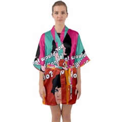 Valerie Solanas Quarter Sleeve Kimono Robe by Valentinaart