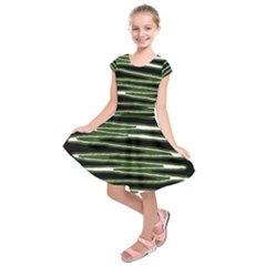 Sketched Wavy Stripes Pattern Kids  Short Sleeve Dress by dflcprints