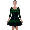 Background Signal Light Glow Green Quarter Sleeve Skater Dress View1