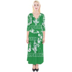  St  Patricks Day  Quarter Sleeve Wrap Maxi Dress by Valentinaart