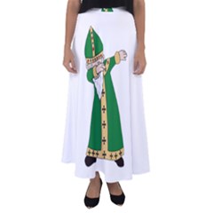  St  Patrick  Dabbing Flared Maxi Skirt by Valentinaart