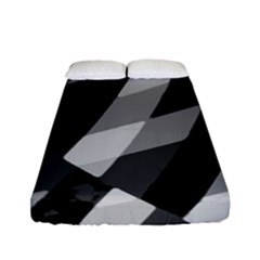 Black And White Grunge Striped Pattern Fitted Sheet (full/ Double Size) by dflcprints