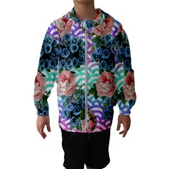 Floral Waves Hooded Wind Breaker (kids) by snowwhitegirl