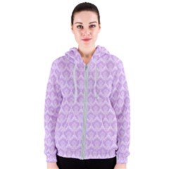 Damask Lilac Women s Zipper Hoodie by snowwhitegirl