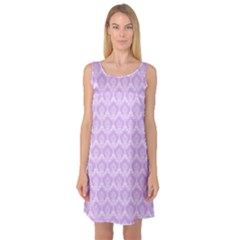 Damask Lilac Sleeveless Satin Nightdress by snowwhitegirl