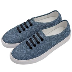 Damask Blue Women s Classic Low Top Sneakers by snowwhitegirl