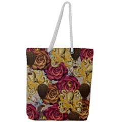 Octopus Floral Full Print Rope Handle Tote (large) by snowwhitegirl