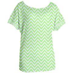 Green Chevron Women s Oversized Tee by snowwhitegirl