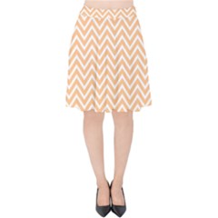 Orange Chevron Velvet High Waist Skirt by snowwhitegirl