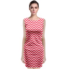 Red Chevron Classic Sleeveless Midi Dress by snowwhitegirl