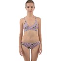 Violet Chevron Rose Wrap Around Bikini Set View1