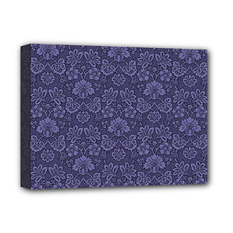 Damask Purple Deluxe Canvas 16  X 12   by snowwhitegirl