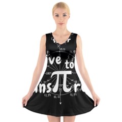 Pi Day V-neck Sleeveless Skater Dress by Valentinaart