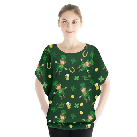 St Patricks Day Pattern Blouse by Valentinaart