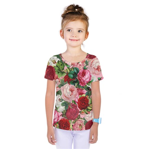 Rose Bushes Kids  One Piece Tee by snowwhitegirl