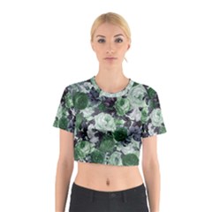 Rose Bushes Green Cotton Crop Top by snowwhitegirl