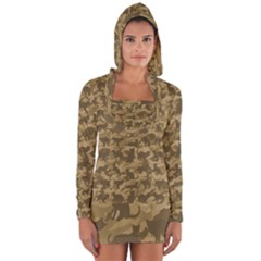 Operation Desert Cat Camouflage Catmouflage Long Sleeve Hooded T-shirt by PodArtist