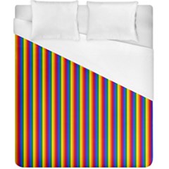 Vertical Gay Pride Rainbow Flag Pin Stripes Duvet Cover (california King Size) by PodArtist