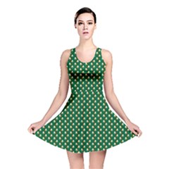 Irish Flag Green White Orange On Green St  Patrick s Day Ireland Reversible Skater Dress by PodArtist