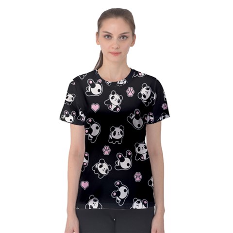 Panda Pattern Women s Sport Mesh Tee by Valentinaart