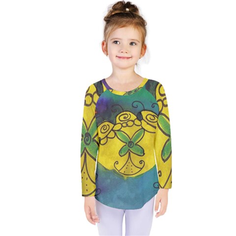 Cross Flowers Kids  Long Sleeve Tee by snowwhitegirl