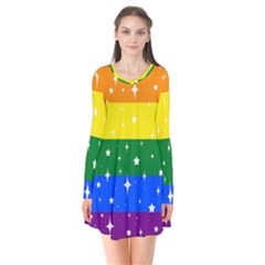 Sparkly Rainbow Flag Flare Dress by Valentinaart