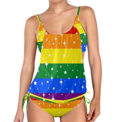 Sparkly Rainbow Flag Tankini Set by Valentinaart