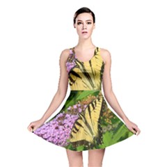 Yellow Butterfly On A Flower Reversible Skater Dress by all7sins