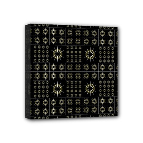 Dark Ethnic Stars Motif Pattern Mini Canvas 4  X 4  by dflcprints