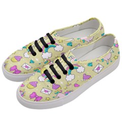 Cute Unicorn Pattern Women s Classic Low Top Sneakers by Valentinaart